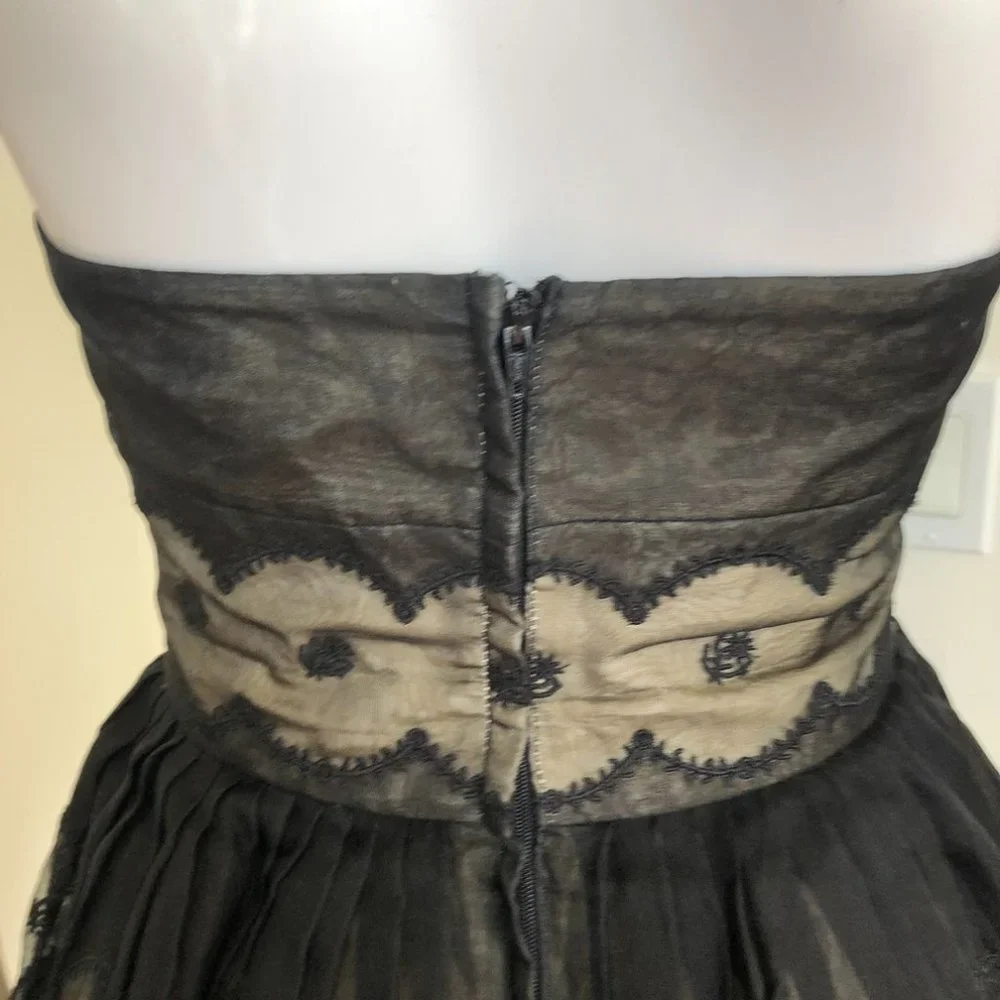 RED Valentino Silk Strapless Dress Black Sz 40, US 2 - Picture 13 of 16